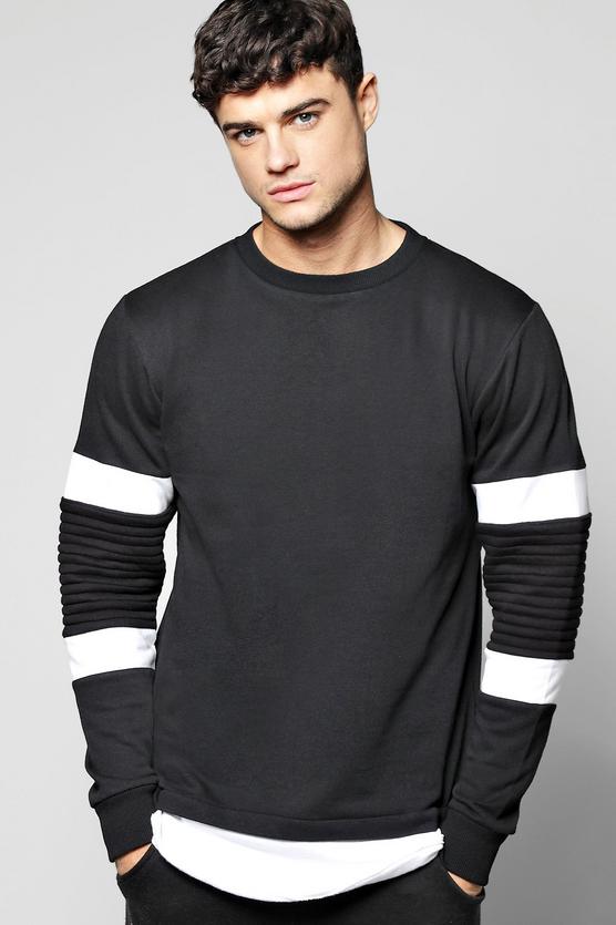 Colour Block Biker Sweatshirt